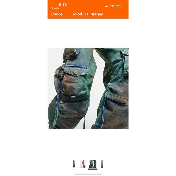 All things, cherished denim romper jumpsuit, mimics Attico cargo jumpsuit - Picture 2 of 6